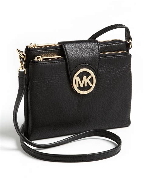 michael kors fulton messenger small black crossbody bags|michael kors black crossbody bag.